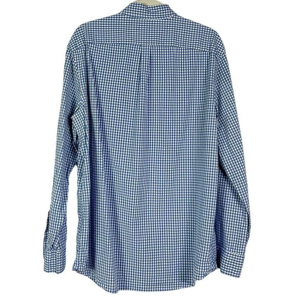 Vineyard Vines Classic Fit Tucker Shirt Long Sleeve Blue Gingham Cotton/Spandex - Picture 6 of 11
